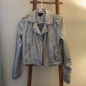 Silver faux leather jacket